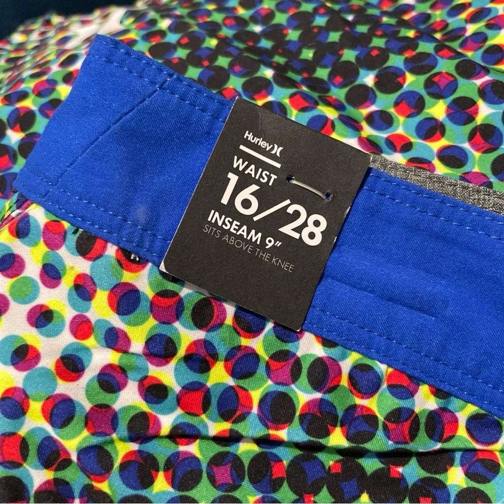 NWT HURLEY Boy's Board Shorts 16/28 Blue Multicolor Board Swim Shorts